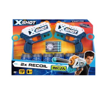 X-Shot Recoil Szivacslövő játék pisztoly 2db célpont dobozokkal