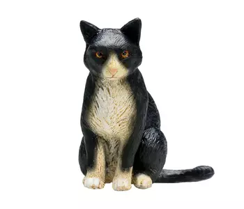 Mojo Fekete-fehér ülő macska figura