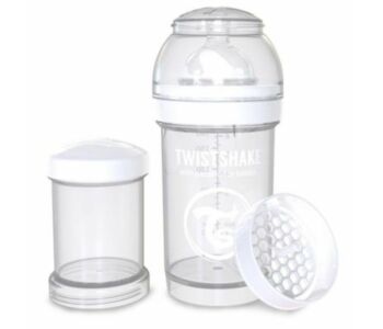 Twistshake Kólika elleni cumisüveg 180 ml-es, fehér