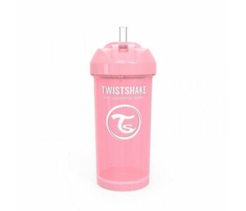 Twistshake szívószálas itató 360ml 6 m pink