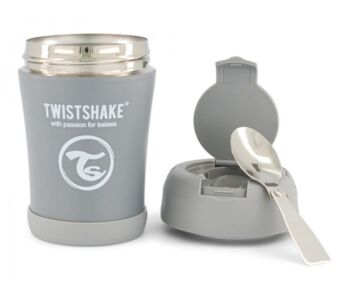 Twistshake hőtartós ételtároló 350ml szürke