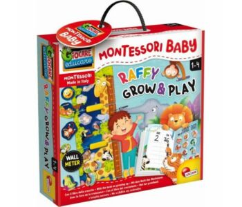 Montessori baby - zsiráfos magasságmérő játékkal