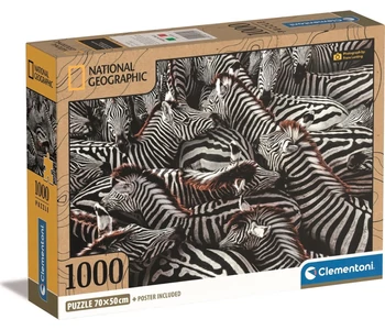 Clementoni National Geographic Collection - Zebrák puzzle, 1000 db-os