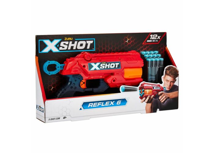 X-Shot Excel Reflex 6 lövetű szivacslövő fegyver - kétféle