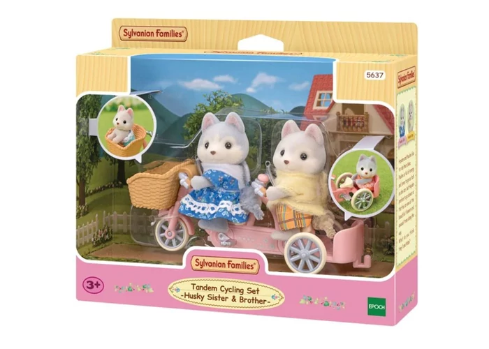 Sylvanian Families Tandem bicikli szett - Husky tesókkal